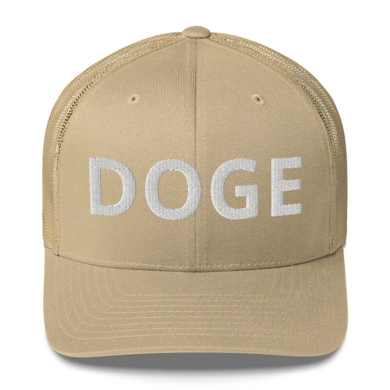 BOLD DOGE Premium Trucker Cap | Embroidered DOGE Hat | Adjustable Mesh Back Snapback