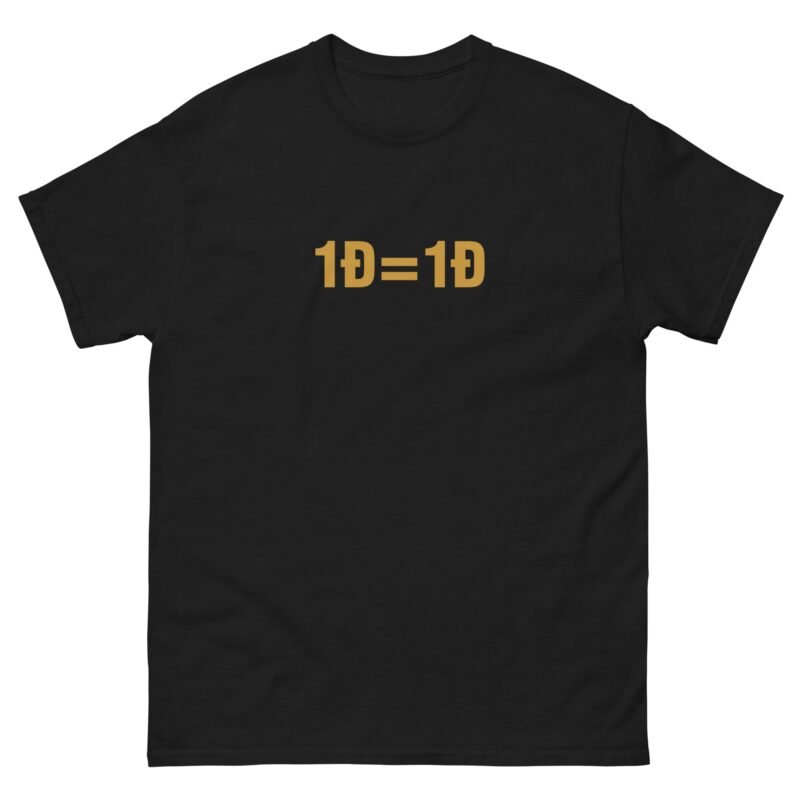 1 DOGE = 1 DOGE Dogecoin Unisex T-shirt - Classic Dogecoin, DOGE & D.O.G.E. Shirt | Premium Merch
