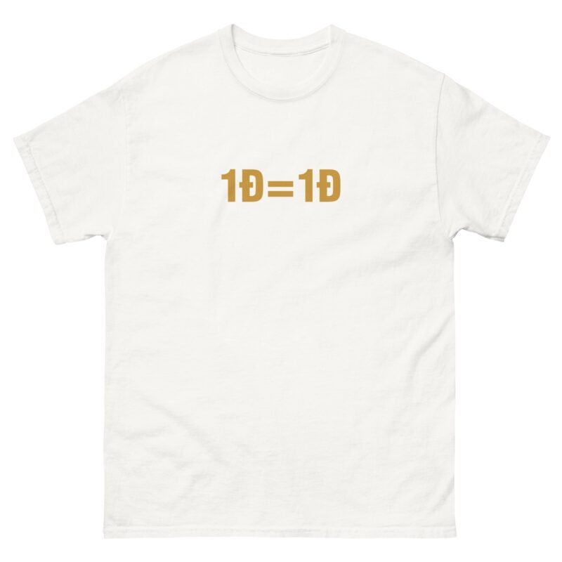 1 DOGE = 1 DOGE Dogecoin Unisex T-shirt - Classic Dogecoin, DOGE & D.O.G.E. Shirt | Premium Merch