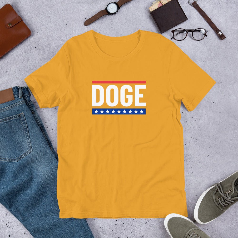 USA Stars and Stripes | DOGE Dogecoin D.O.G.E. Unisex t-shirt