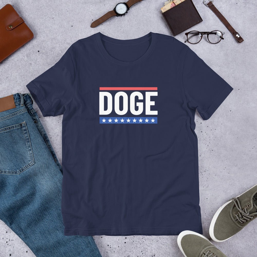 USA Stars and Stripes | DOGE Dogecoin D.O.G.E. Unisex t-shirt