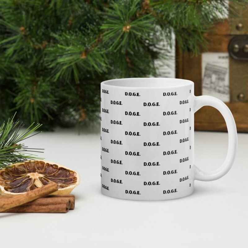 DOGE D.O.G.E. Department of Government Efficiency Mug - UnOfficial White Ceramic Coffee Cup