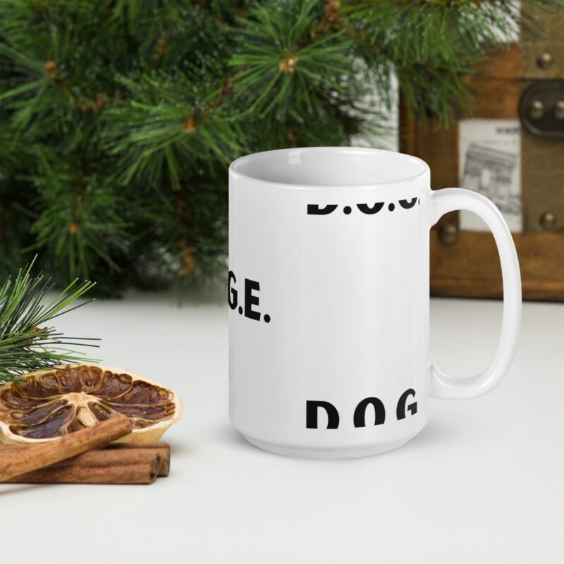 DOGE D.O.G.E. Department of Government Efficiency Mug - UnOfficial White Ceramic Coffee Cup
