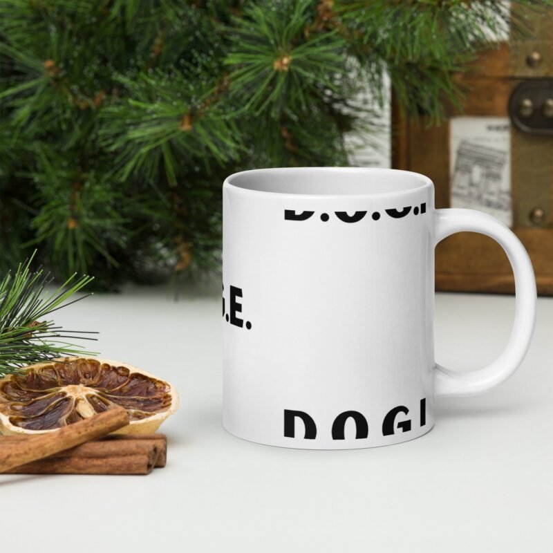 DOGE D.O.G.E. Department of Government Efficiency Mug - UnOfficial White Ceramic Coffee Cup